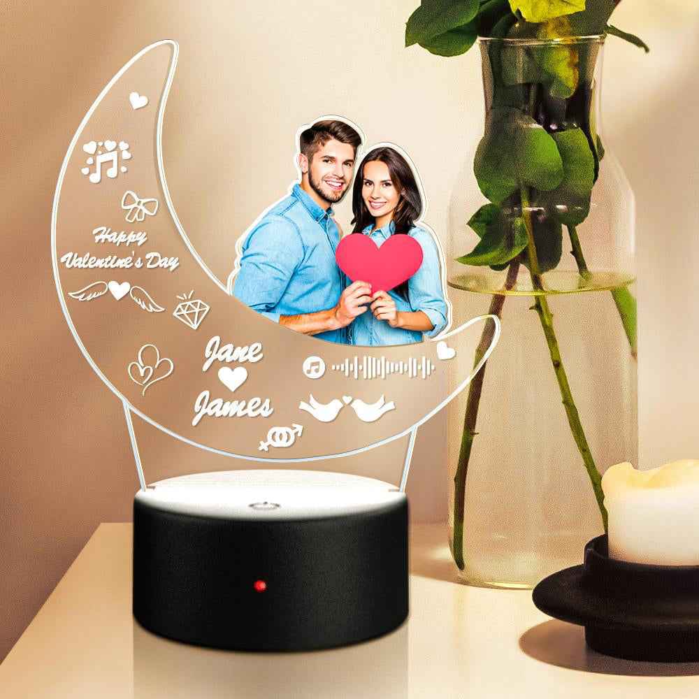 Custom Night Light Glass Plaque Acrylic Moon Photo Light