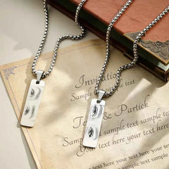 Custom Eyes Photo Necklace Double Sided Personalization Photo Eye Necklace You and Him/Her