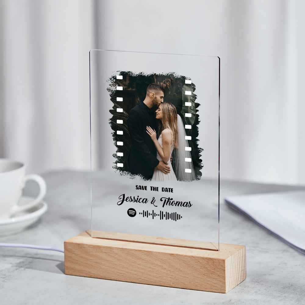 Custom Photo Music Plaque Personalized Glass Keychain Gift Foe Lover