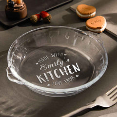 Custom Name Transparent Pie Plate Round Glass Pie Tableware