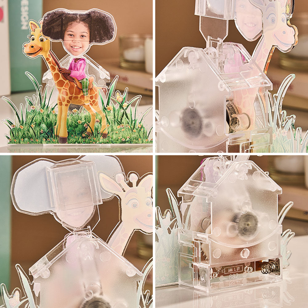 Detailed view of the personalised standee base and custom face print — high-quality acrylic personalised kids' gift
