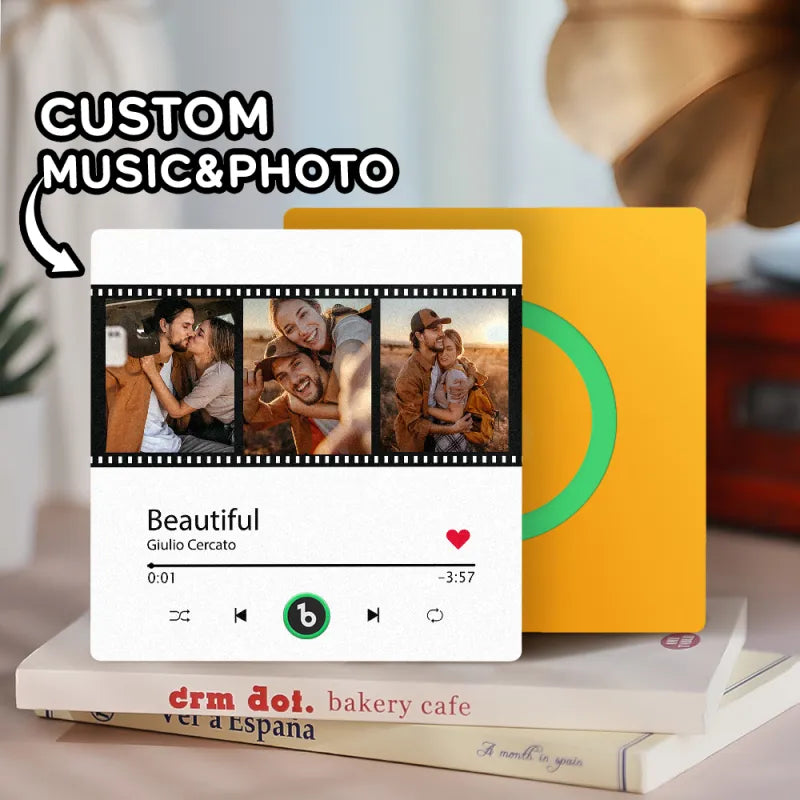 Frameless Custom Music Fridge Magnet 4.0 | Personalised Photo & Music Gift