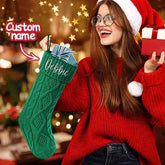 Personalized Christmas Stocking with Name Knitted Xmas Stockings Decoration