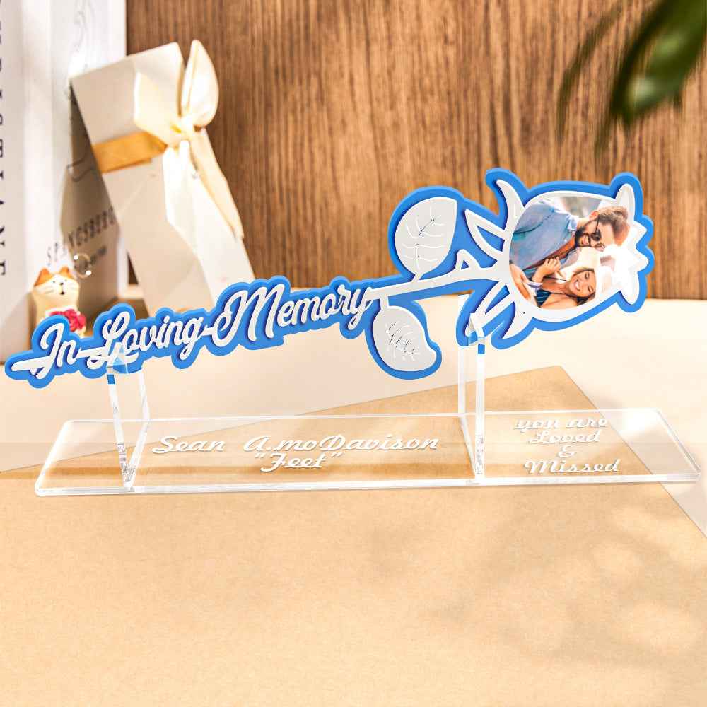 Personalized Rose Acrylic Ornament Custom Photo In Loving Memory Rose Sign