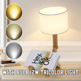 Wooden Robot Table Lamp - Creative Bedside & Living Room Lamp | Artistic Decor Gift