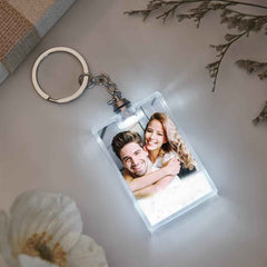 Custom Photo Illuminated Quicksand Keychain Personalized Flowing Sand Gift for Birthday Anniversary