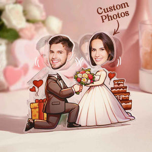Personalized Face Shaking Head Standee Wedding Gift for Couple