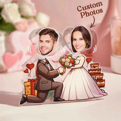 Personalized Face Shaking Head Standee Wedding Gift for Couple