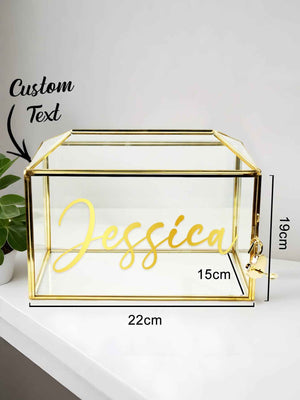 Personalized Engraved Glass Wedding Keepsake Box