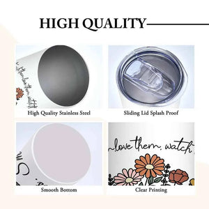 Personalized Wildflowers 20oz Name Skinny Tumbler with Straw Appreciation Gift for Teacher Back to School Gift