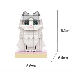 Custom Christmas Cat Brick Figure with Scarf & Hat - Personalised Xmas Gift
