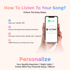 Personalised Photo & Music Acrylic Keyring - Custom Song Keychain Gift for Mum