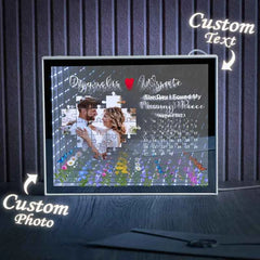 The Day I Found My Missing Piece Light Customize Photo and Calendar Custom Name Personalized Gift For Couple