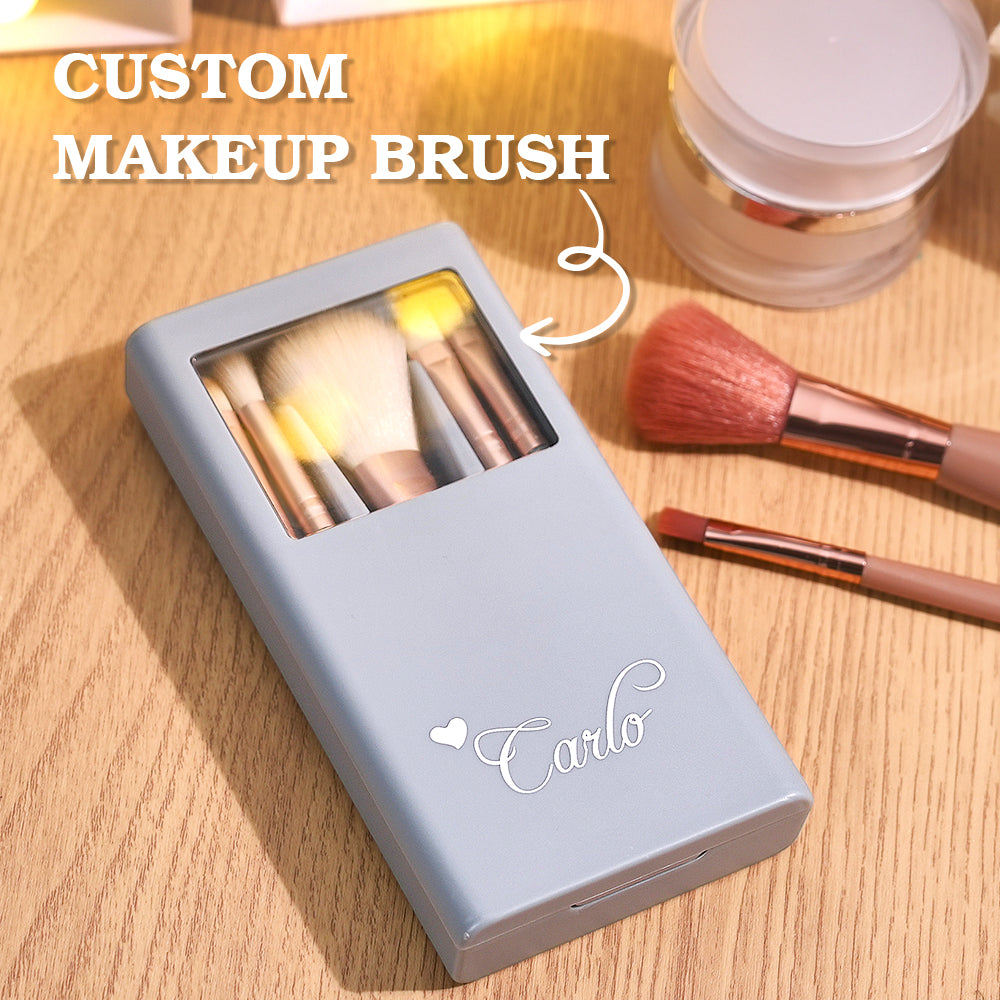 Variety of essential eye, face and blending brushes from a personalised make-up brush set for precise application — perfect for professionals and enthusiasts