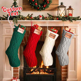 Custom Christmas Stocking Ornament with Personalized Text PU Leather Tag – Holiday & Home Decoration