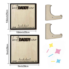 Custom Wooden Handprint Sign Personalized Father's Day DIY Hands Down Plaque Gifts