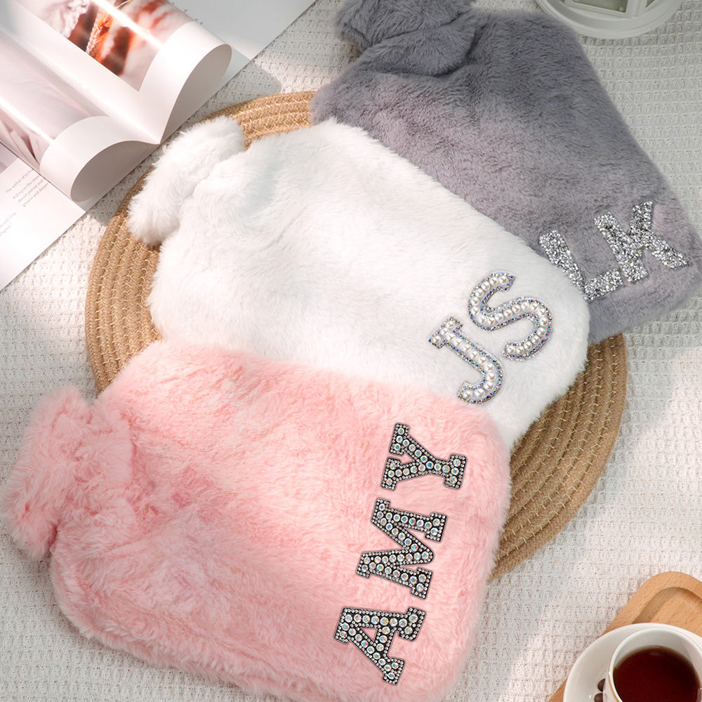 Personalised Initial Hot Water Bottle - Hot & Cold Therapy Gift for Winter