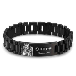 Personalized Music Code Bracelet with Your Photo Perfect Gift for Couple for Anniversary
