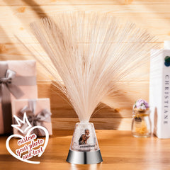 Personalised Fibre Optic Photo Lamp - Custom Colour Changing Night Light with Crystal Base
