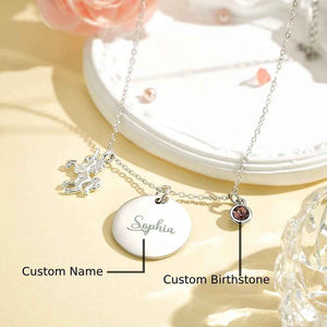 Personalized Unicorn Necklace with Birthstone Name Necklace Birthday Gift for Girls
