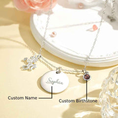 Personalized Unicorn Necklace with Birthstone Name Necklace Birthday Gift for Girls