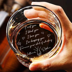 Personalized Whiskey Glass I Met You I Liked You I Love You 10oz Whiskey Glass Gift for Husband or Boyfriend