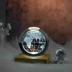 3D Laser Engraved Crystal Ball Night Light