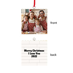 Personalised Building Brick Puzzle Photo Block Christmas Decoration - Customisable Ornament