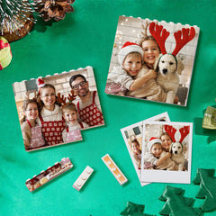 Personalised Building Brick Puzzle Photo Block Christmas Decoration - Customisable Ornament