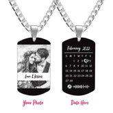 Personalized Engraved Photo Necklace With Personalized Calendar Perfect Anniversary Gifts For Lover