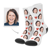 Custom Face Socks With Heart For Men and Women