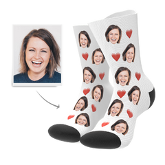 Custom Face Socks With Heart For Men and Women