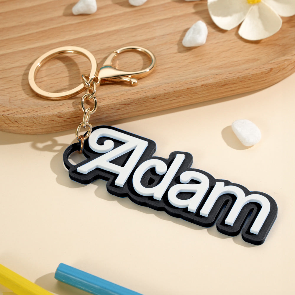 Scale view showing personalised backpack name tag dimensions 9.4cm x 3.2cm x 0.5cm engraved gifts for school