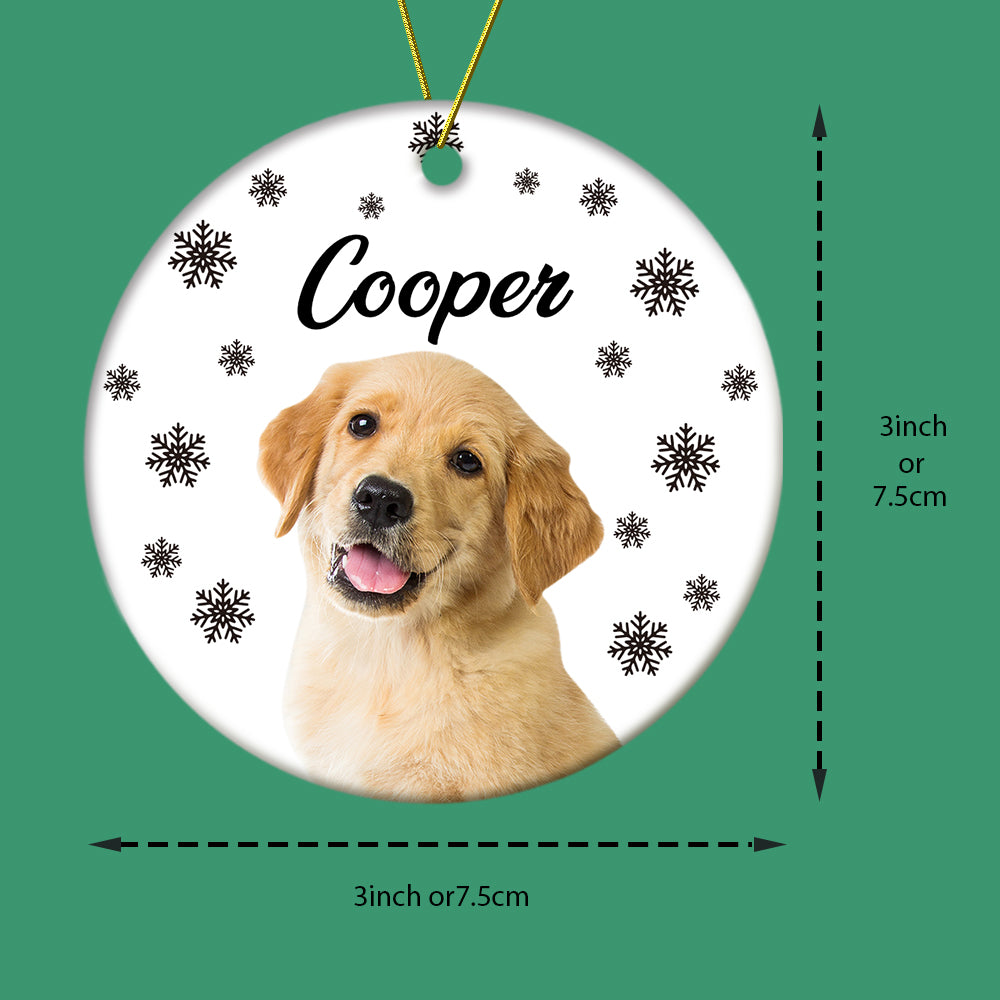 Personalised Photo & Name Christmas Pet Ornament - Custom Pet Lover Gift