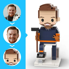Custom Ice Hockey Puckster Brick Figure - Personalised Anniversary & Birthday Gift for Him