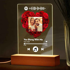 Custom Rose Plauqe Personalized Night Light Romantic & Sentimental Birthday Gifts For Boyfriend