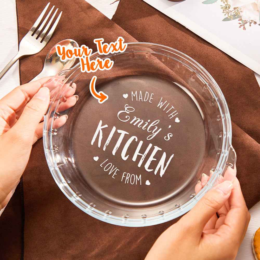 Custom Name Transparent Pie Plate Round Glass Pie Tableware