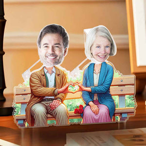Personalized Face Grow Old Together Shaking Head Standee Gift for Dad and Mom