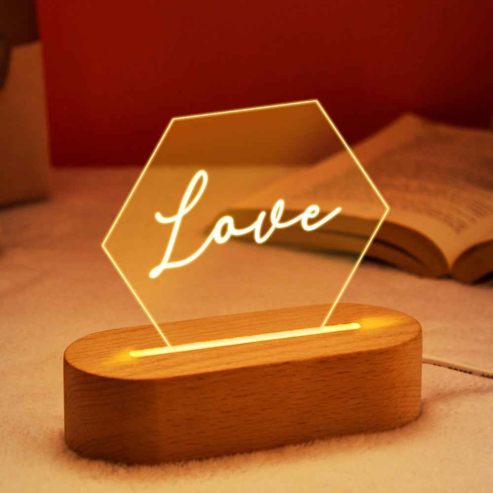 Personalized Hexagonal Acrylic Night Light with Name