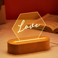 Personalized Hexagonal Acrylic Night Light with Name