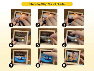 Custom 8 Photos Music Flipbook Frame Animation Machine Mechanical Hand-cranked Photo Album