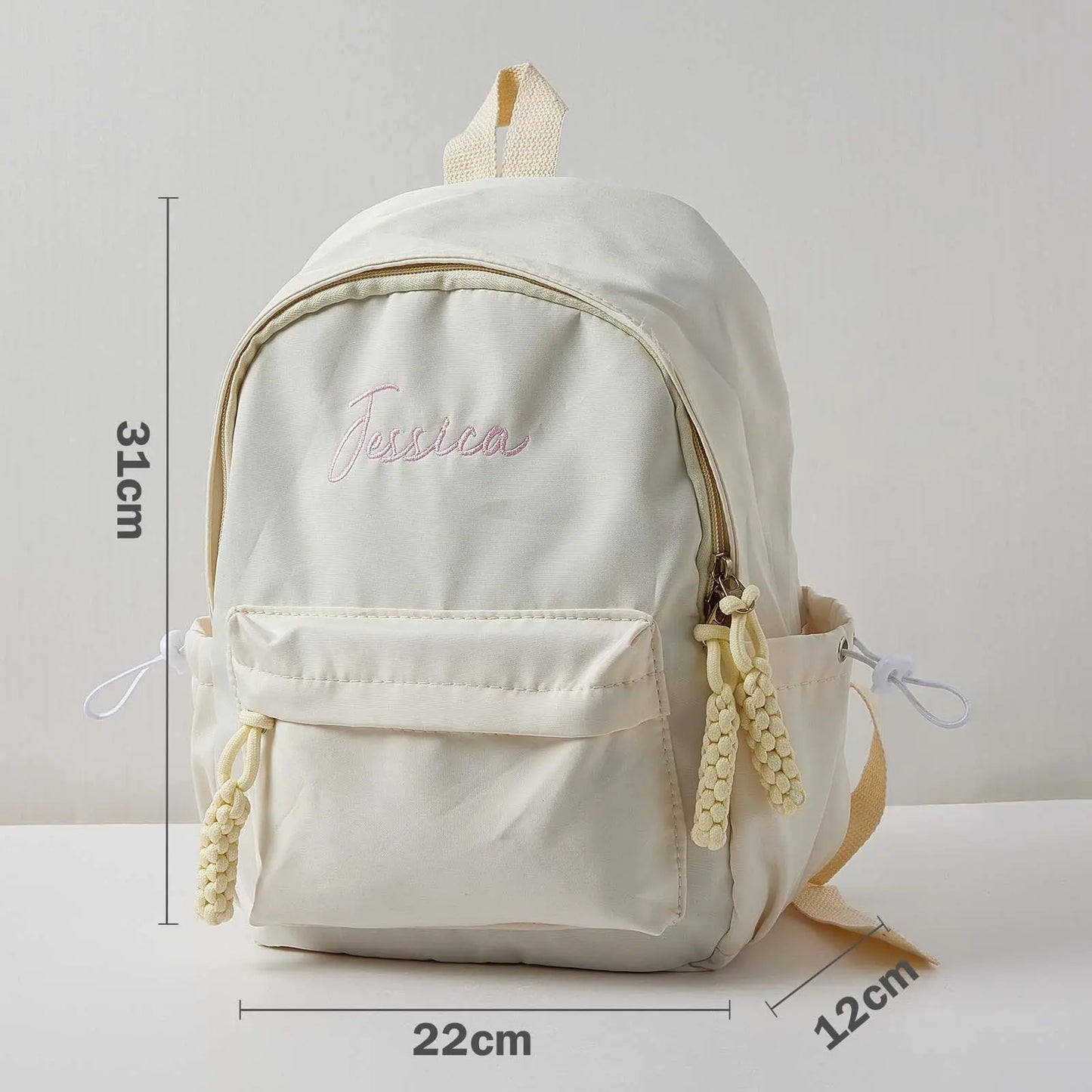 Open view of roomy main compartment in personalised kids backpack holding books, snacks and toys – perfect school bag