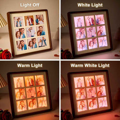 Personalized Photo Collage Photo Frame with Light Gift for Lover