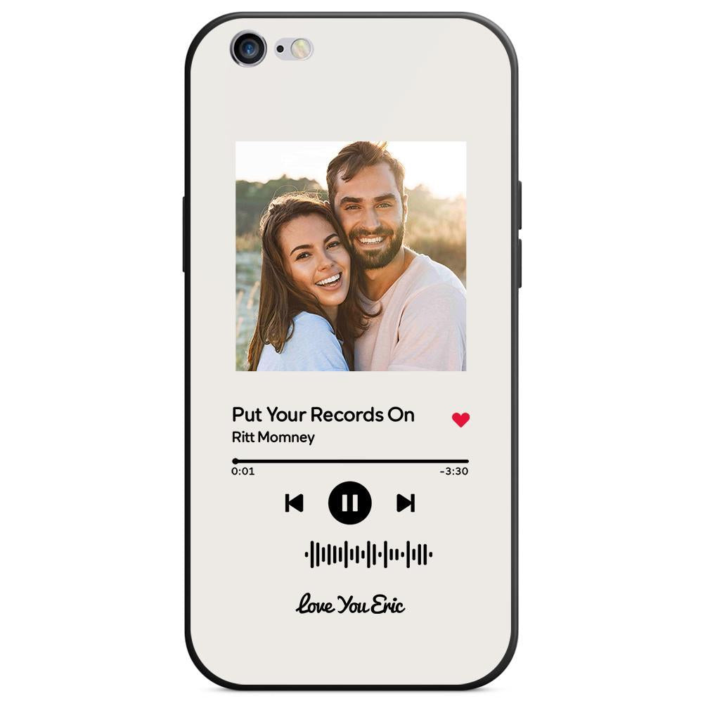 Custom Scannable Music Code Glass iPhone Case - Personalised Photo & Music