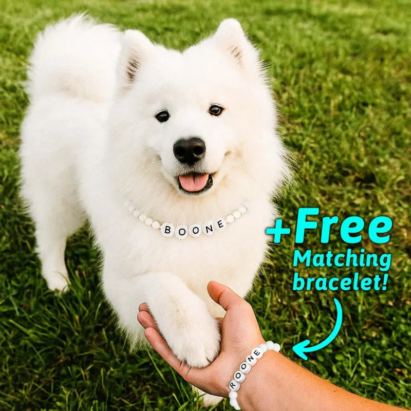 Personalised Pet Name Necklace with Free Matching Bracelet