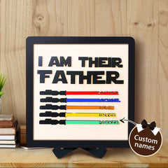 Custom Name Lightsaber Sign - Personalised Father's Day Gift with Wooden Plaque