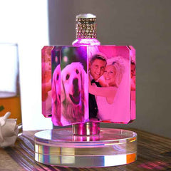 Custom Photo Windmill Crystal Lamp Desk Decoration Photo Night Light Gift for Lover