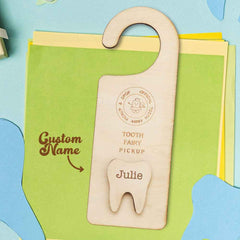 Personalized Wooden Tooth Fairy Door Hanger Teeth Holder Pick Up Box Home Decoration Gift for Kids