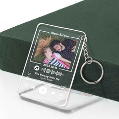 Custom Glass Code Plaque Music Keychain/Plaque 7 Color Night Light Gift For Anniversary