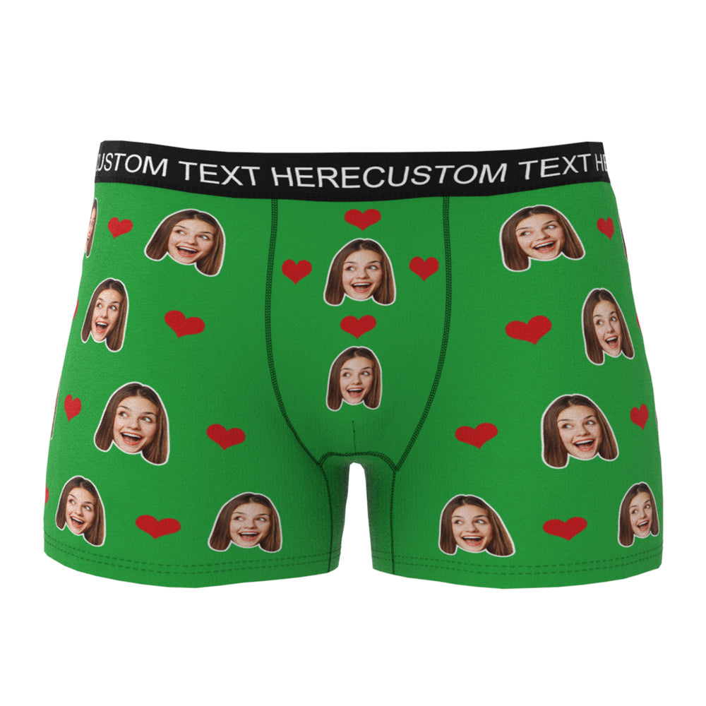 Custom Photo Heart Boxer Briefs | Personalised Men's Underwear